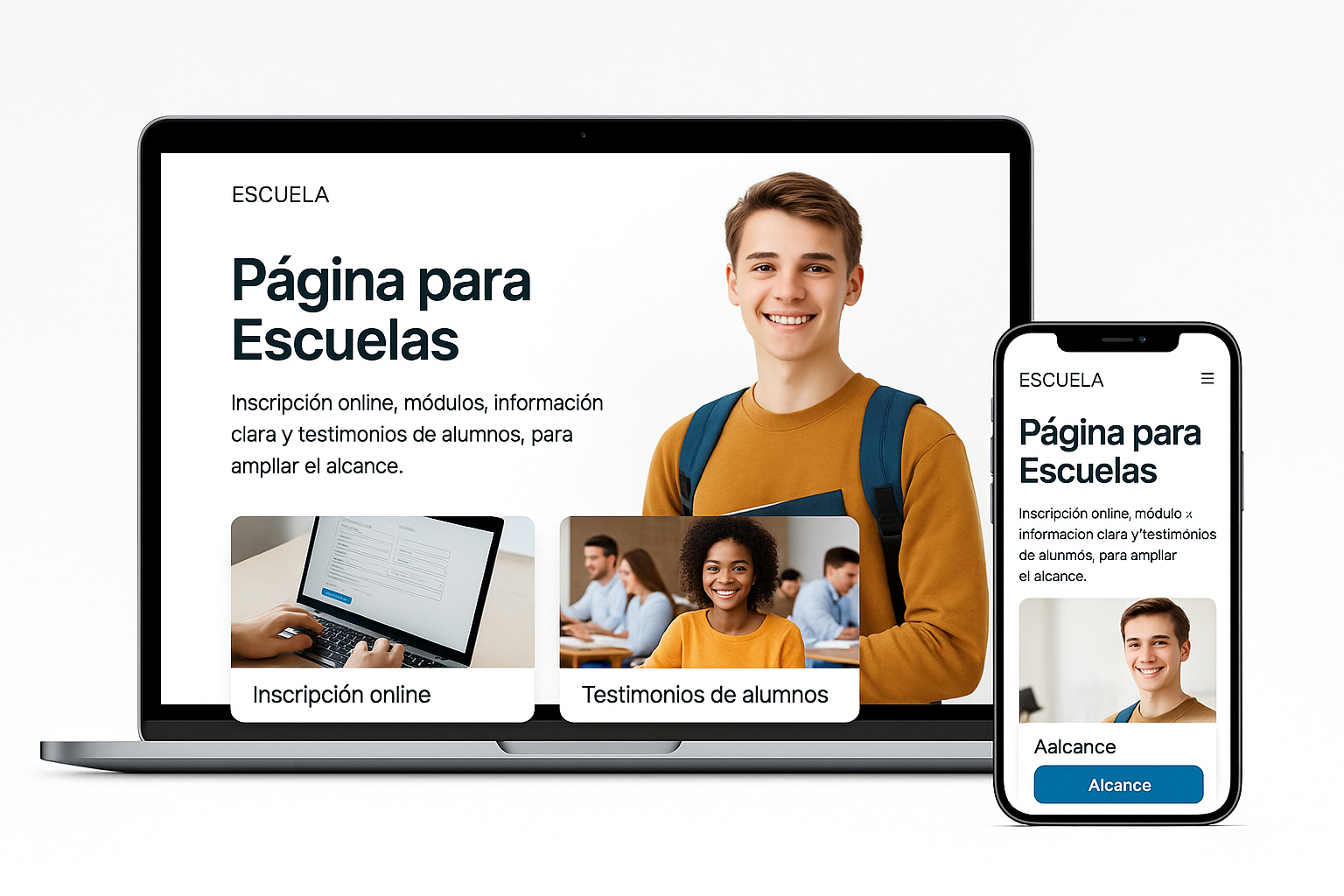 Página para Escuelas y Cursos