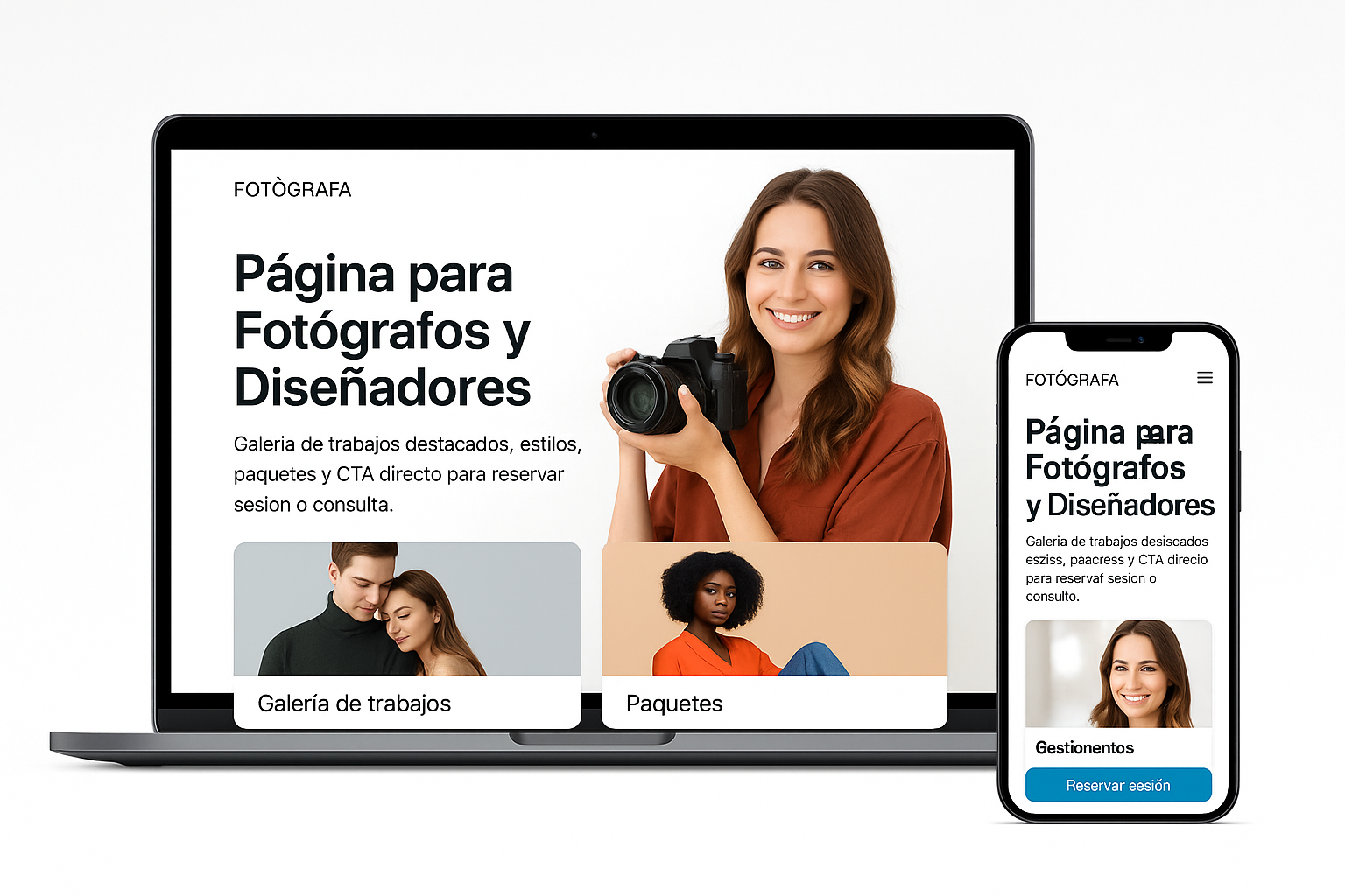 Página para Fotógrafos y Diseñadores